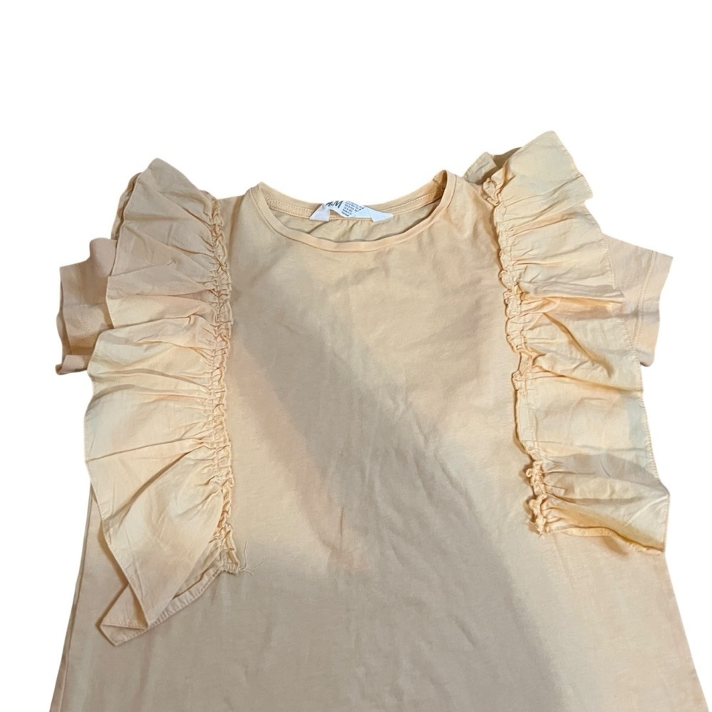 H&M|Kids Girls Ruffle Short Sleeve Tee- Light Orange Size 8 years - Picture 3 of 8